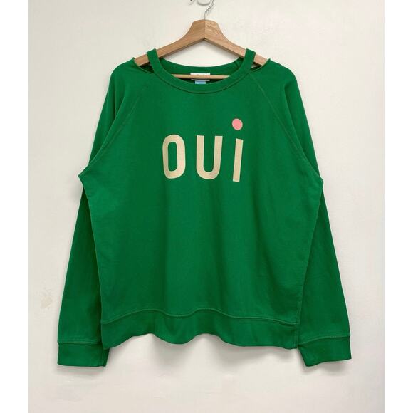 Clare V. for Anthropologie Oui French Paris Colorful Sweatshirt MODIFIED - Large - Picture 1 of 8